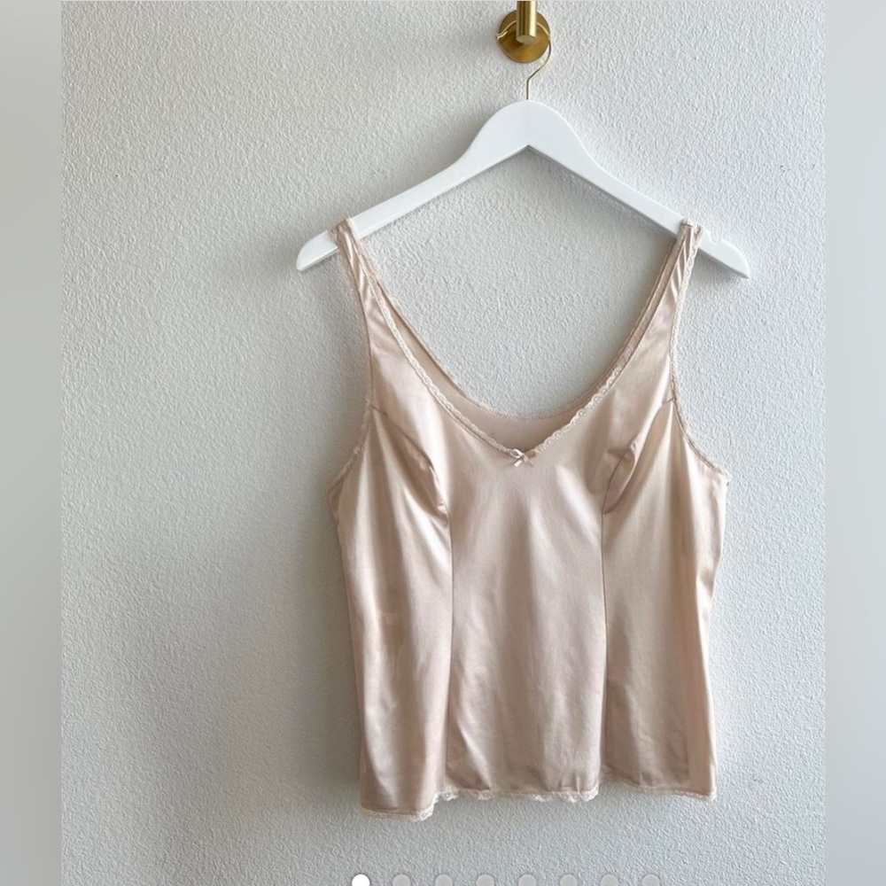 Gilligan O’Malley Intimates vintage beige satin slip cami